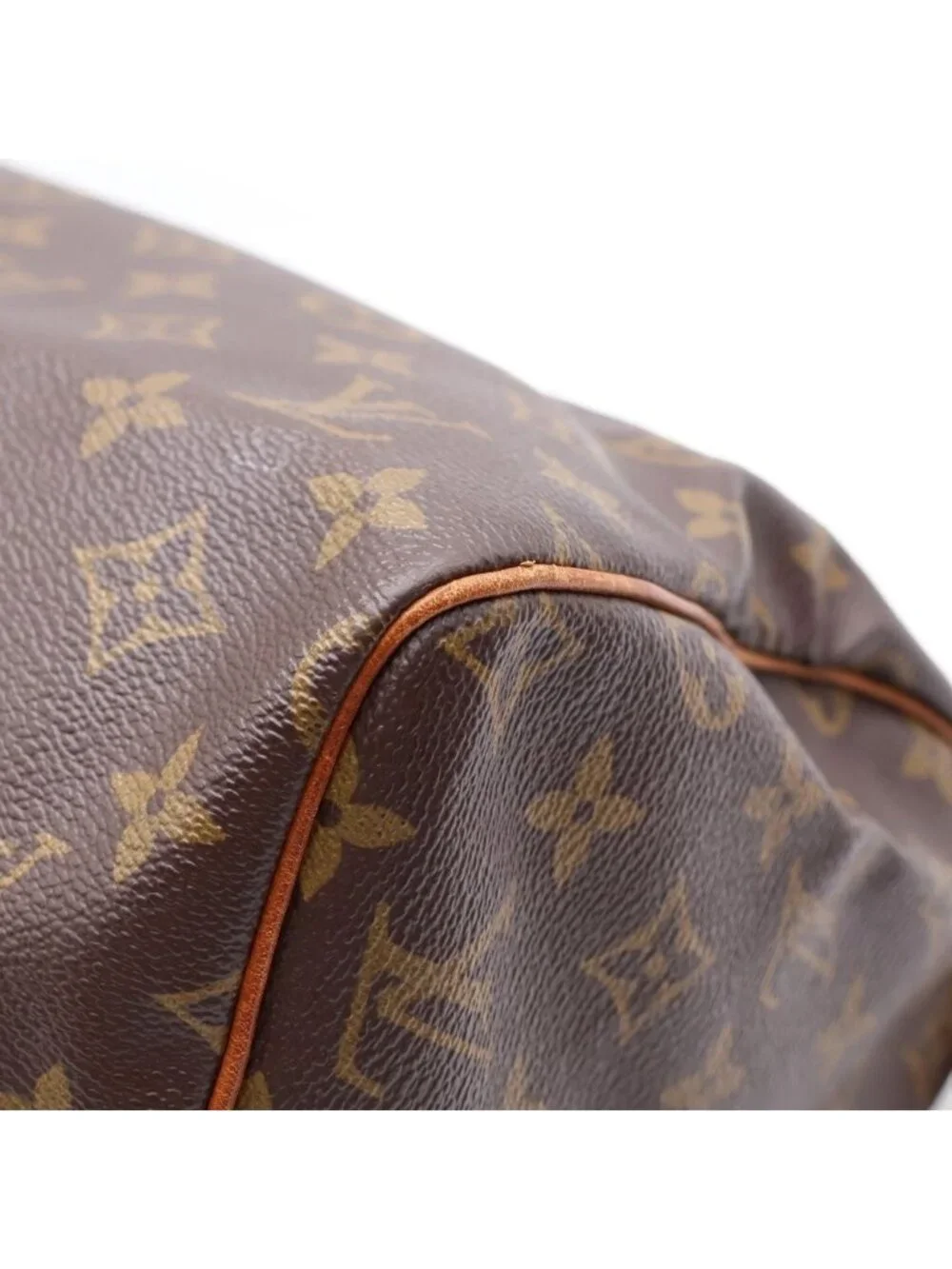 Louis Vuitton Monogram Speedy 25 Boston Bag Brown Leather Gold